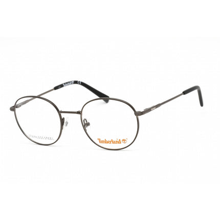 Timberland Unisex Eyeglasses - Shiny Gunmetal Round Metal Full-Rim Frame | TB1606 008 ,