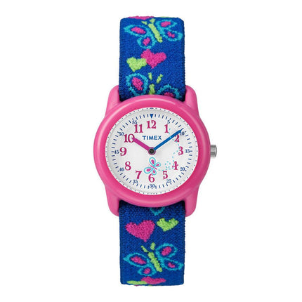 Timex Kids Strap Watch - Hearts & Butterflies Elastic Fabric | T89001XY ,