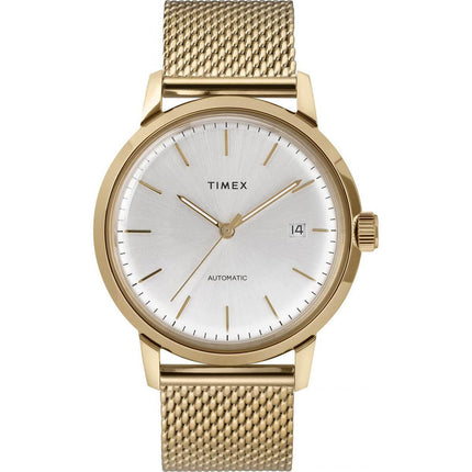 Timex Men's Automatic Watch - Marlin Silver Dial Yellow Gold Bracelet | TW2T34600ZV ,