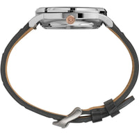 Timex Men's Automatic Watch - Waterbury Black Dial Leather Strap | TW2U11600ZV ,