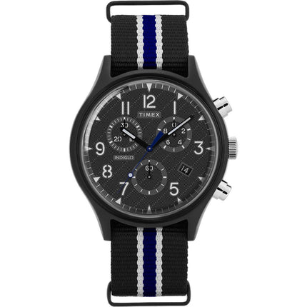 Timex Men's Chrono Watch - MK1 Supernova Black Dial Fabric Strap | TW2T10900 ,