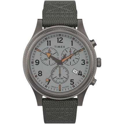 Timex Men's Chronograph Watch - Allied Silver Dial Grey Fabric Strap | TW2T75700VQ ,