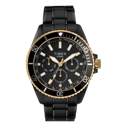 Timex Men's Chronograph Watch - Black IP Stainless Steel Bracelet | TW2T59100 ,