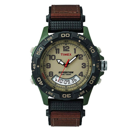 Timex Men's Chronograph Watch - Expedition Combo Beige Dial Nylon Strap | T45181JV ,