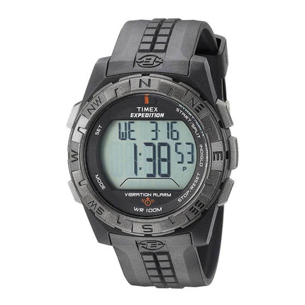 Timex Men's Chronograph Watch - Expedition Digital Grey Dial Resin Strap | T49851JV ,