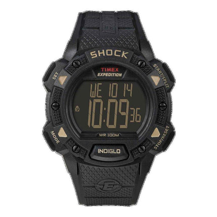 Timex Men's Chronograph Watch - Expedition Shock Black Dial Resin Strap | T49896JV ,