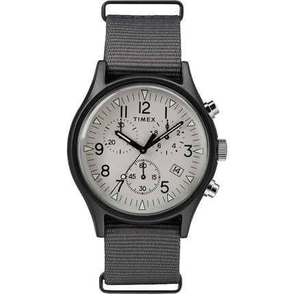 Timex Men's Chronograph Watch - MK1 Grey Dial Fabric Strap | TW2T10900 ,