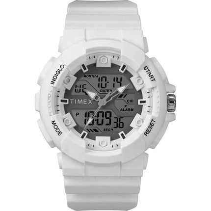 Timex Men's Chronograph Watch - The HQ DGTL Grey Ana-Digi Dial White Strap | TW5M22400 ,