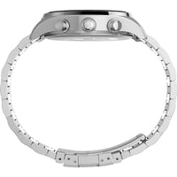 Timex Men's Chronograph Watch - Waterbury Black Dial Silver Bracelet | TW2T70300VQ ,