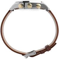 Timex Men's Chronograph Watch - Waterbury Cream Dial Leather Strap | TW2U04500VQ ,