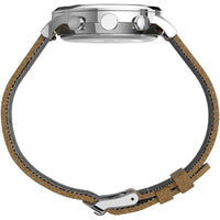 Timex Men's Chronograph Watch - Waterbury Silver Dial Leather Strap | TW2T71200VQ ,