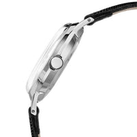 Timex Men's Mechanical Watch - Marlin Silver Dial Black Leather Strap | TW2R47900ZV ,