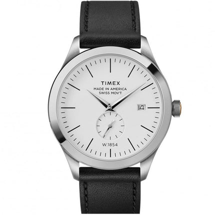 Timex Men's Quartz Watch - American Documents White Dial Leather Strap | TW2R82700US ,