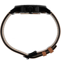 Timex Men's Quartz Watch - Essex Avenue Black Dial Leather Strap | TW2U15100VQ ,