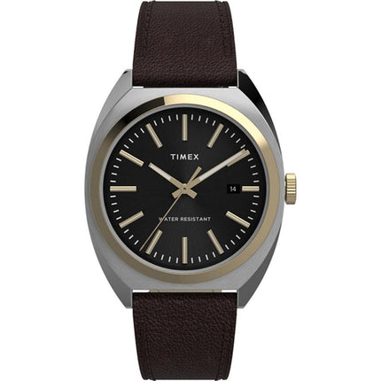 Timex Men's Quartz Watch - Milano XL Black Dial Leather Strap | TW2U15800VQ ,