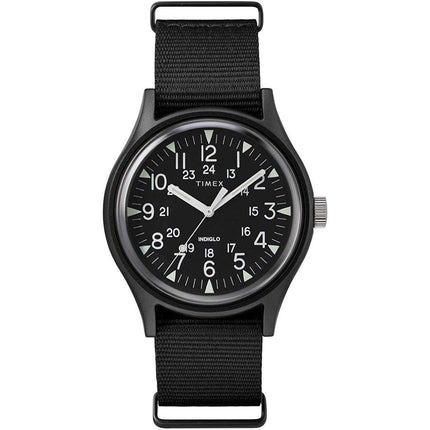 Timex Men's Quartz Watch - MK1 Black Dial Black Nylon Strap | TW2R37400VQ ,