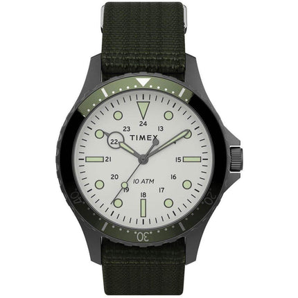 Timex Men's Quartz Watch - Navi XL Rotating Bezel White Dial Strap | TW2T75500VQ ,