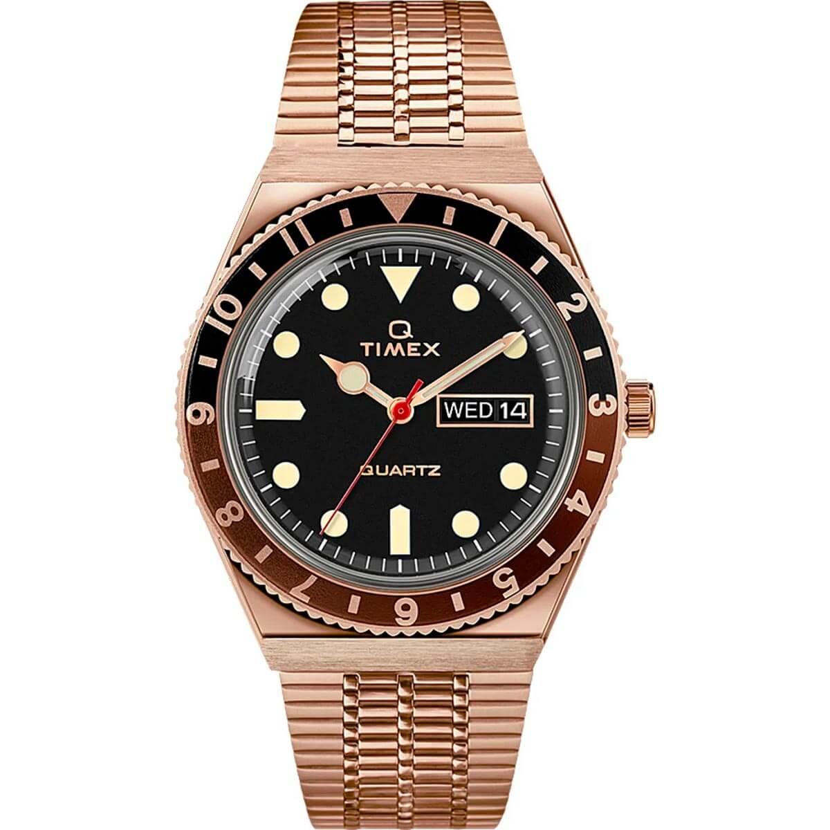 Timex Men's Quartz Watch - Q Reissue Rose Gold Tone Bracelet