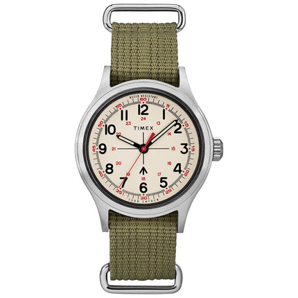 Timex Men's Quartz Watch - Todd Snyder Military Cream Dial Green Strap | TW2R78800JR ,