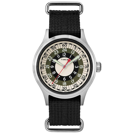 Timex Men's Quartz Watch - Todd Snyder MOD Black, Cream and Green Dial | TW2R78900JR ,