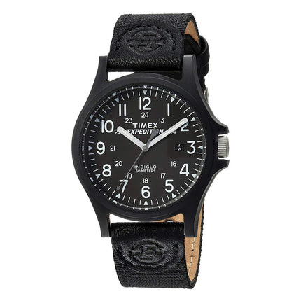 Timex Men's Strap Watch - Expedition Acadia Black Nylon & Leather | TW4B08100JV ,