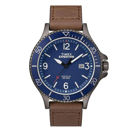 Timex Men's Strap Watch - Expedition Ranger Rotating Bezel Brown Leather | TW4B10700JV ,