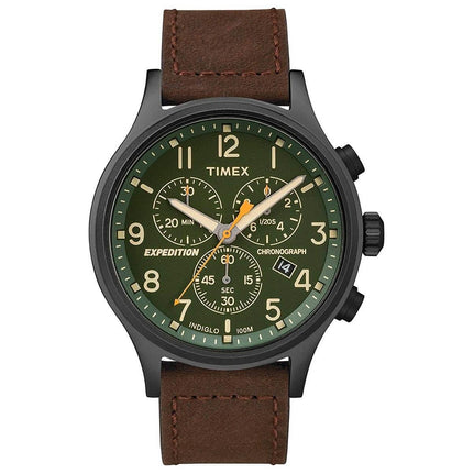 Timex Men's Strap Watch - Expedition Scout Chronograph Green Dial | TW4B15800 ,