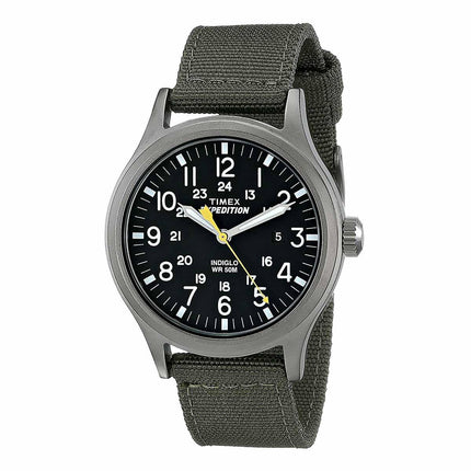 Timex Men's Strap Watch - Expedition Scout Quartz Black Dial Green Nylon | T49961JV ,