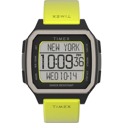 Timex Men's Watch - Command Urban Digital Grey Dial Green Rubber Strap | TW5M28900 ,