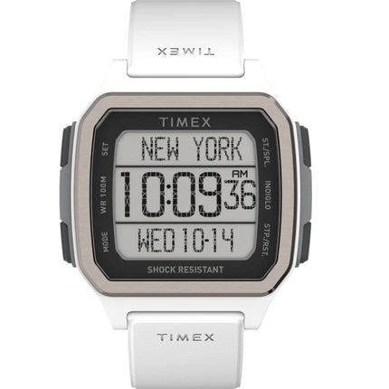 Timex Men's Watch - Command Urban Digital Grey Dial White Rubber Strap | TW5M29100 ,