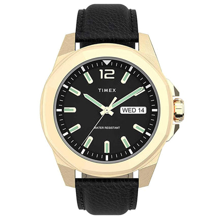 Timex Men's Watch - Essex Avenue Black Dial Strap Day and Date Display | TW2U82100VQ ,
