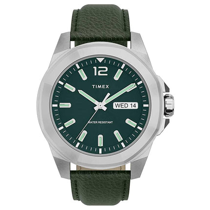 Timex Men's Watch - Essex Avenue Quartz Green Dial Day and Date Display | TW2U82000VQ ,