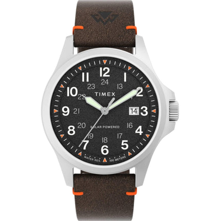 Timex Men's Watch - Expedition North Field Solar Brown Leather Strap | TW2V64100JR ,