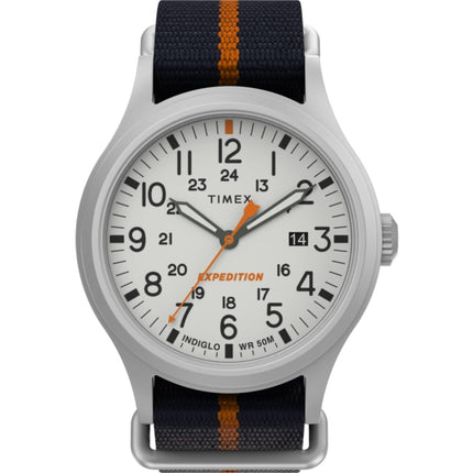 Timex Men's Watch - Expedition North Sierra White Dial Blue Fabric Strap | TW2V22800VQ ,