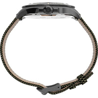 Timex Men's Watch - Harborside Coast Quartz Black Dial Green Fabric Strap | TW2U81900 ,