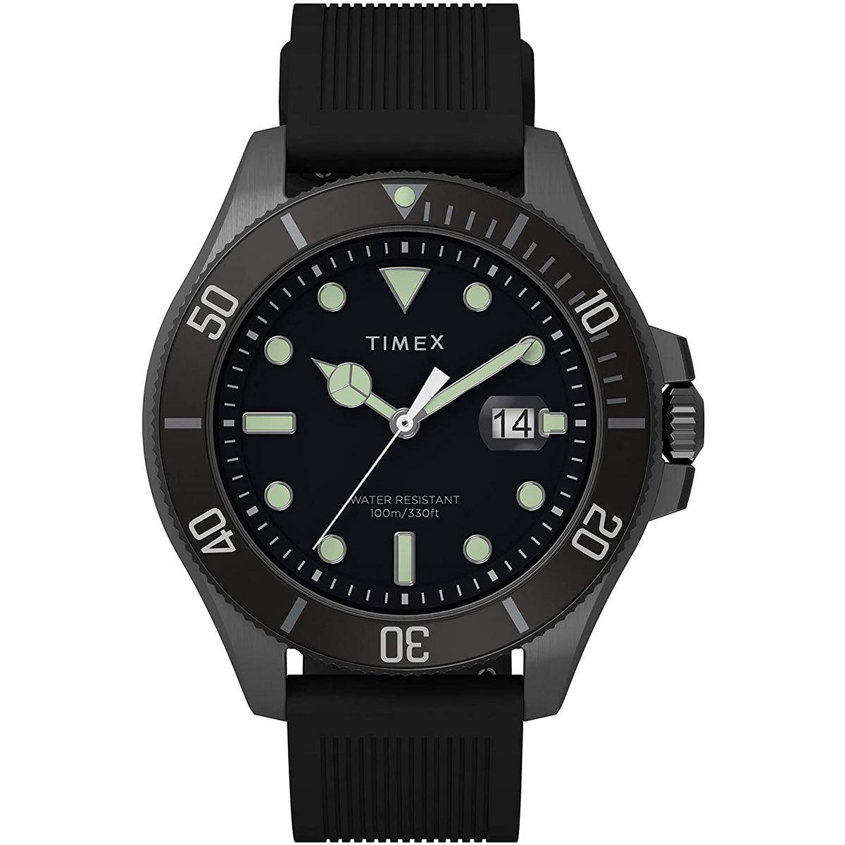Timex Men's Watch - Harborside Coast Rotating Bezel Black Dial Strap |