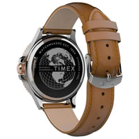 Timex Men's Watch - Harborside Rotating Bezel White Dial Brown Strap | TW2U12800VQ ,