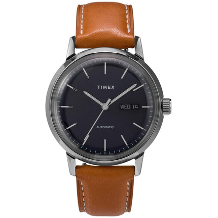 Timex Men's Watch - Marlin Power Reserve Dark Blue Dial Leather Strap | TW2U38400ZV ,