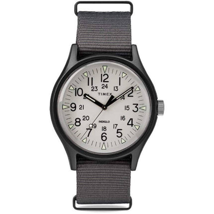 Timex Men's Watch - MK1 Quartz Black Aluminum Case Grey Dial Nylon Strap | TW2T10500 ,