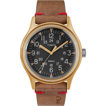 Timex Men's Watch - MK1 Quartz Black Dial Brown Genuine Leather Strap | TW2R96700 ,