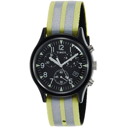 Timex Men's Watch - MK1 Quartz Chrono Black Dial Green and Grey Strap | TW2R81400 ,