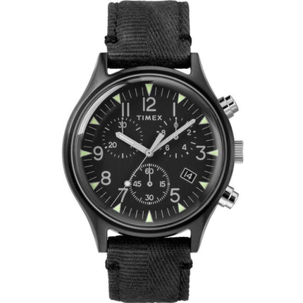 Timex Men's Watch - MK1 Quartz Chronograph Black Dial Fabric Strap | TW2R68700VQ ,