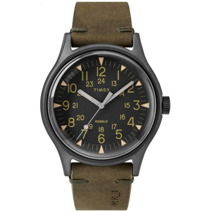 Timex Men's Watch - MK1 Quartz Gunmetal Stainless Steel Case Brown Strap | TW2R97000 ,