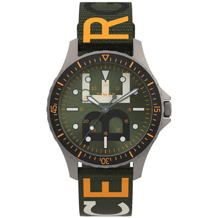 Timex Men's Watch - Navi Iceberg Rotating Bezel Green Dial Strap Quartz | TW2V62800 ,