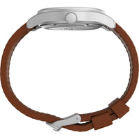 Timex Men's Watch - North Field Post Mechanical Blue Dial Brown Strap | TW2V00700JR ,