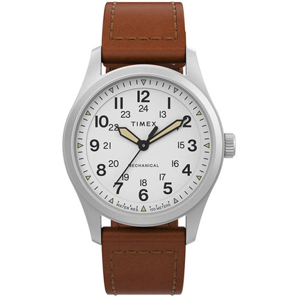 Timex Men's Watch - North Field Post Mechanical Brown Leather Strap | TW2V00600JR ,