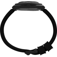 Timex Men's Watch - Q GMT Quartz Black Dial Synthetic Rubber Strap Date TW2V38200 ,