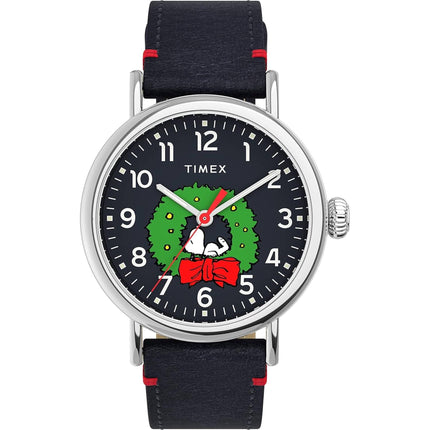 Timex Men's Watch - Standard Peanuts Snoopy Blue Leather Strap Quartz | TW2U86300VQ ,