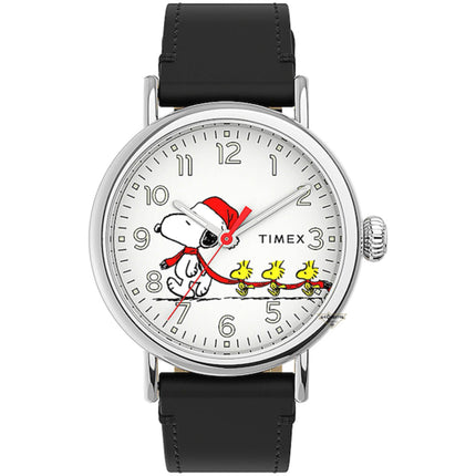 Timex Men's Watch - Standard Peanuts Snoopy Christmas White Dial Strap | TW2U86400VQ ,