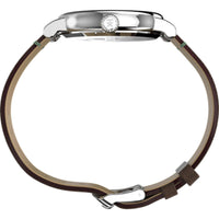 Timex Men's Watch - Standard White and Green Dial Brown Leather Strap | TW2V71200VQ ,